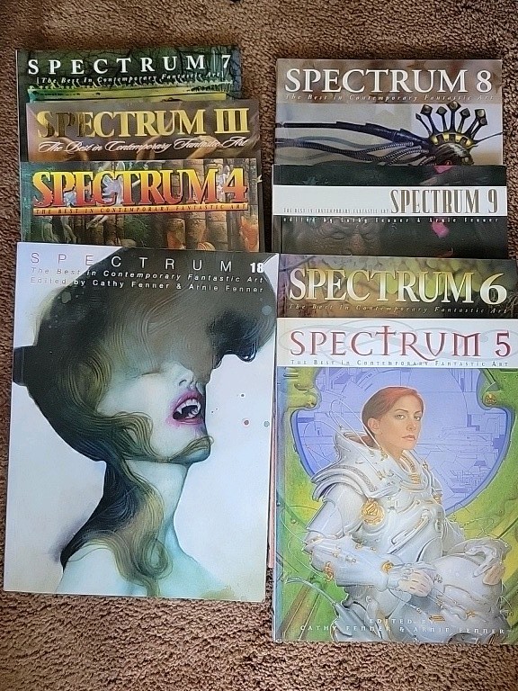 Lot Of 8 SPECTRUM Best In Contemporary Fantastic Art Books vol 3,4,5,6,7,8,9,18