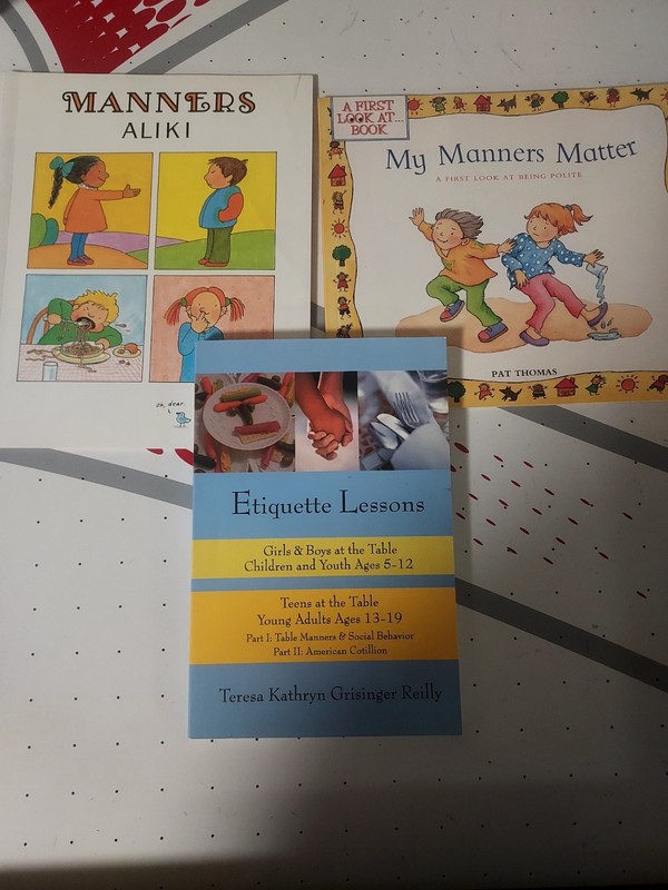 Lot of 3 Etiquette and Manners Books for Children and Teens. Homeschool