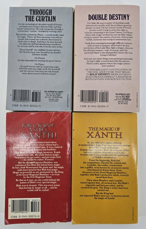 Lot of 4 Vintage Piers Anthony PB Books Series Apprentice Adept Xanth Fantasy gallery