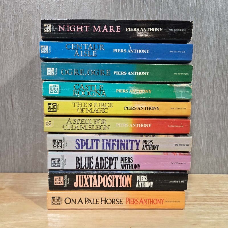 Vtg Piers Anthony Sci-Fi 10 Book Lot PB Xanth Ogre Apprentice Adept Pale Horse