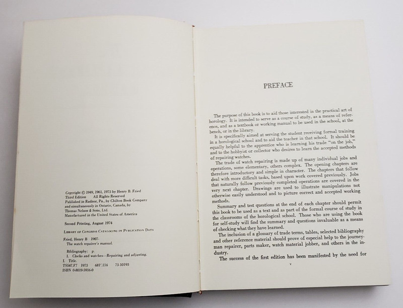 1973 The Watch Repairer's Manual Henry B. Fried Third Edition No Jacket gallery
