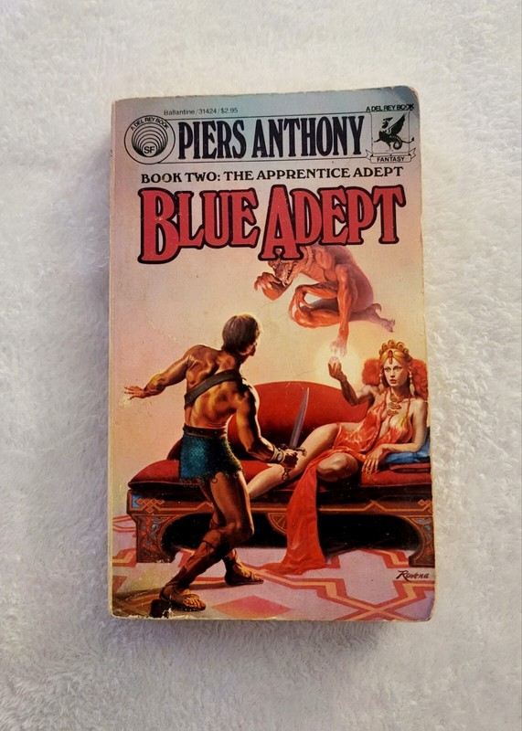 Blue Adept by Piers Anthony book 2 The Apprentice Adept 1983 Del Rey Paperback