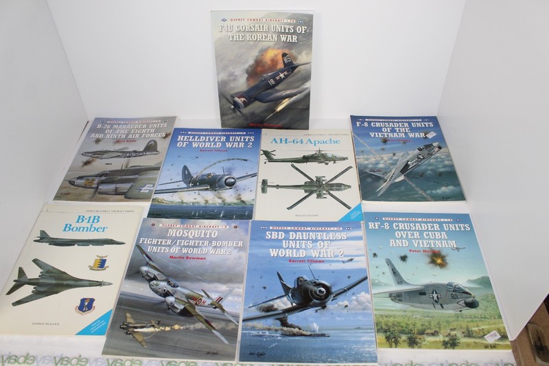 9 books in the Osprey Combat Aircraft – Nos. 2, 3, 6, 7, 8, 9, 10, 12, 78 – LN