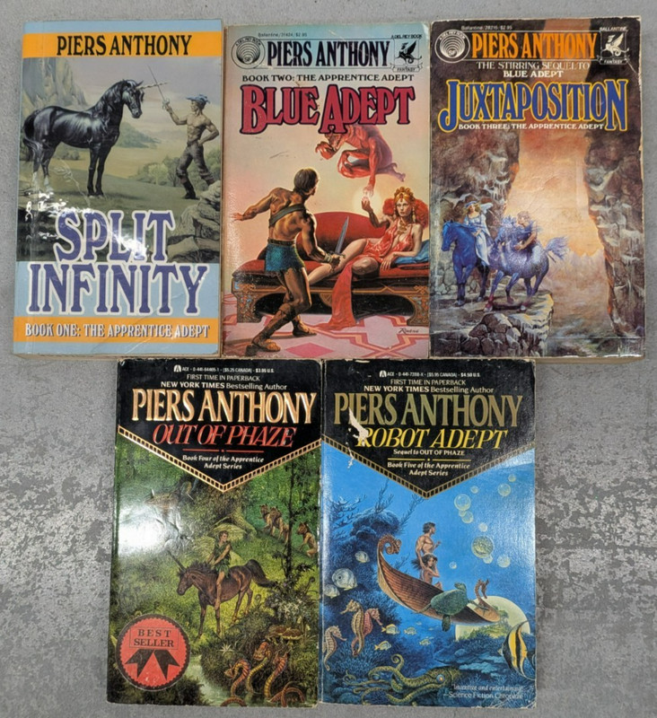 The Apprentice Adept Series #1-5 by Piers Anthony 5 Book Lot Vintage Paperback