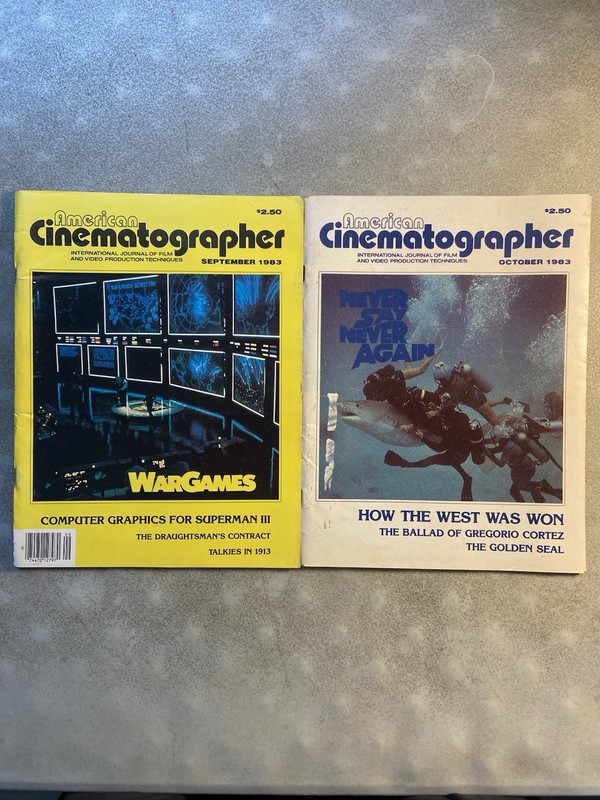 American Cinematographer Magazine 1983 Run Set Lot Sept Oct Wargames Superman 3