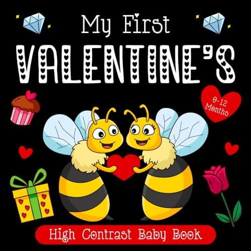 My First Valentine’s High Contrast Baby Book For Newborns – 0-12 months: Bab…