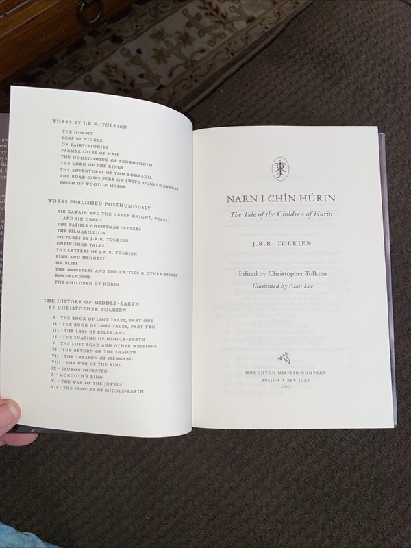 THE CHILDREN OF HURIN J.R.R. Tolkien Alan Lee Illustrated First Ed/4th Print VG+ gallery