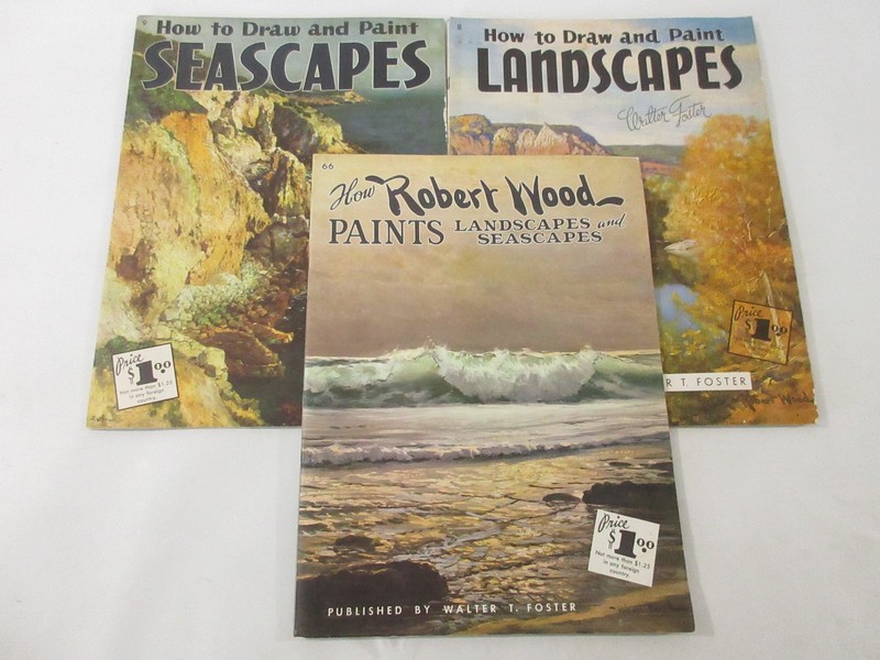 Vintage Walter Foster Art Books Set: How to Draw & Paint Landscapes, Seascapes