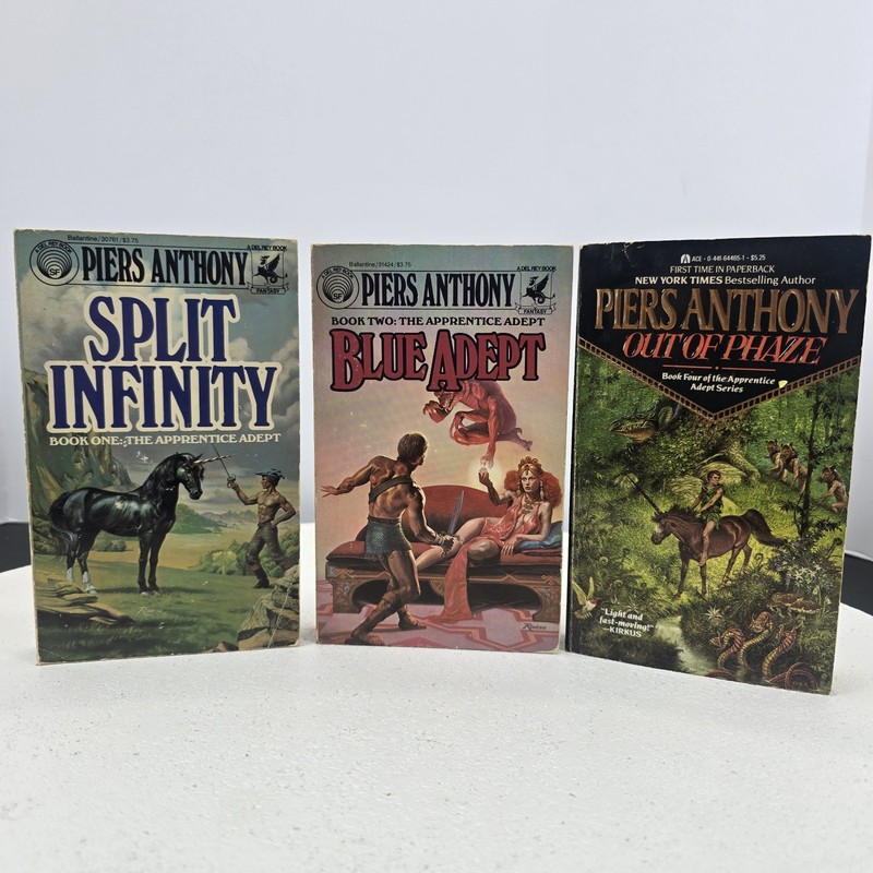 Piers Anthony Apprentice Adept Lot Split Infinity Blue Adept Out of Phase