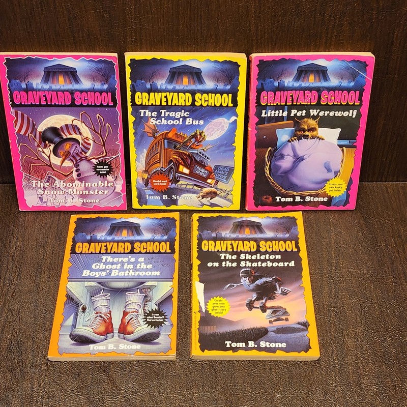 Lot (5) Graveyard School #2, 4, 9, 10, 14 Tom B. Stone Snow Skeleton Skateboard