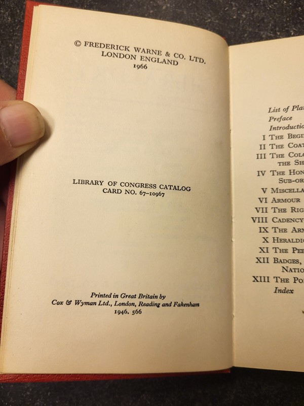 1966 The Observer's Book Of Heraldry HC Pocket Book UK First Print Great Cond gallery