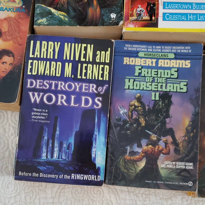 Science Fiction Lot of 9 Fantasy PB Vintage Books Cherryh, Anthony, Adept, Niven gallery