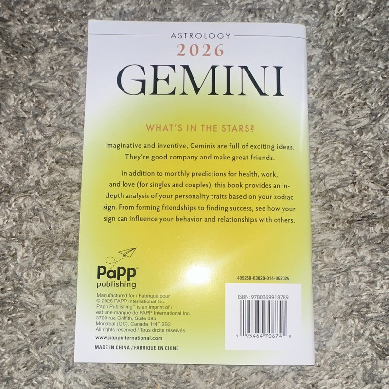 Astrology 2026 Gemini by Chantale Montpetit (2025, Paperback) PAPP Publishing gallery
