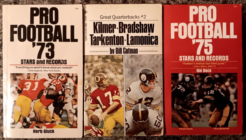 THREE PRO FOOTBALL ’73 & 75 STARS AND RECORDS & GREAT QUARTERBACKS #2 Paperback!