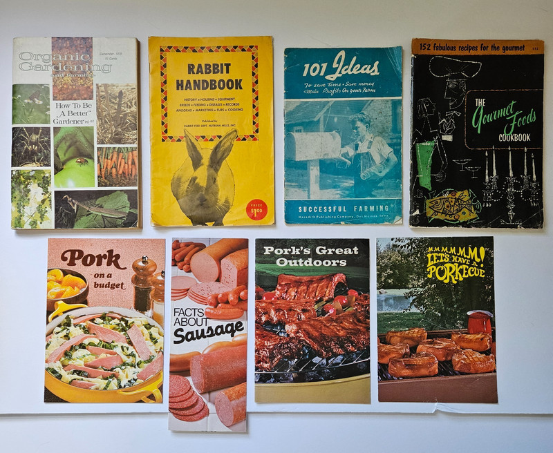 lot of 8 Vintage cookbooks booklets 1970s-1980s cottagecore granny chic