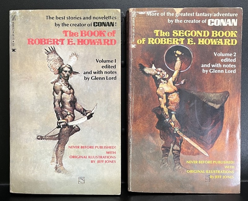 Lot of 2 PB The Book of Robert E. Howard Volumes 1 & 2 Jeff Jones Art 1976 Zebra