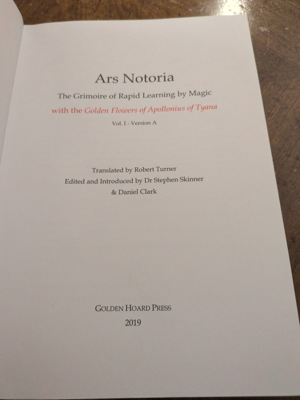 Ars Notoria Vol. 1 by Stephen Skinner - (Signed Leatherbound Hardcover #51/150) gallery