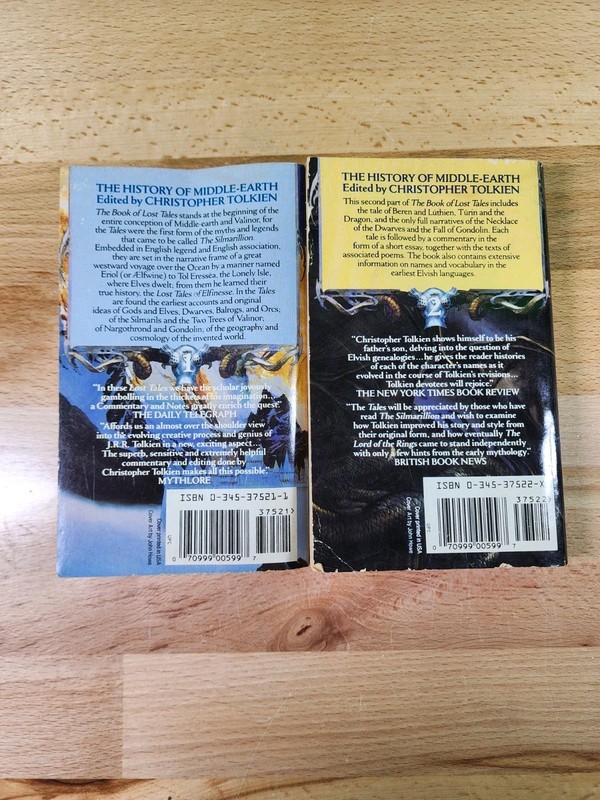 The Book of Lost Tales 1 & 2 J.R.R. Tolkien 1st Ballantine Paperbacks 1992 First gallery