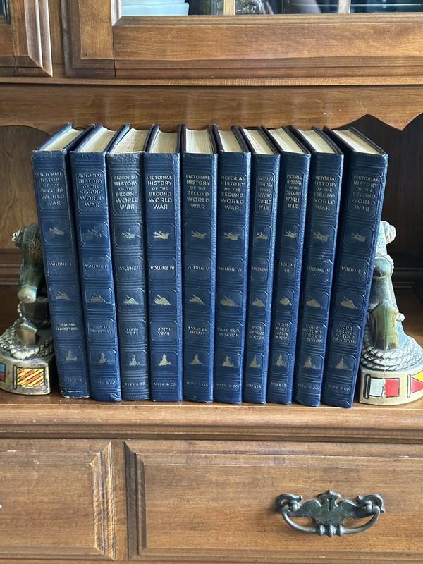 Vintage 1944 Pictorial History Of The Second World War WWII Volumes 1-10 HC