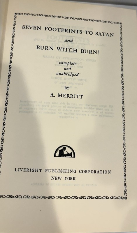 Seven Footprints To Satan and Burn Witch Burn By A. Merritt gallery