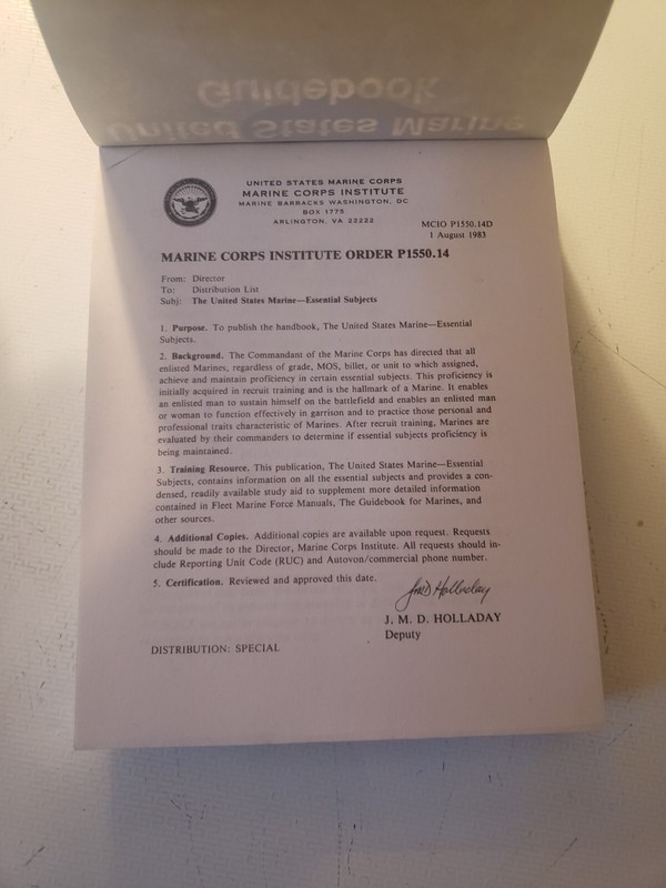United States Marine Guidebook or Essential Subjects New gallery