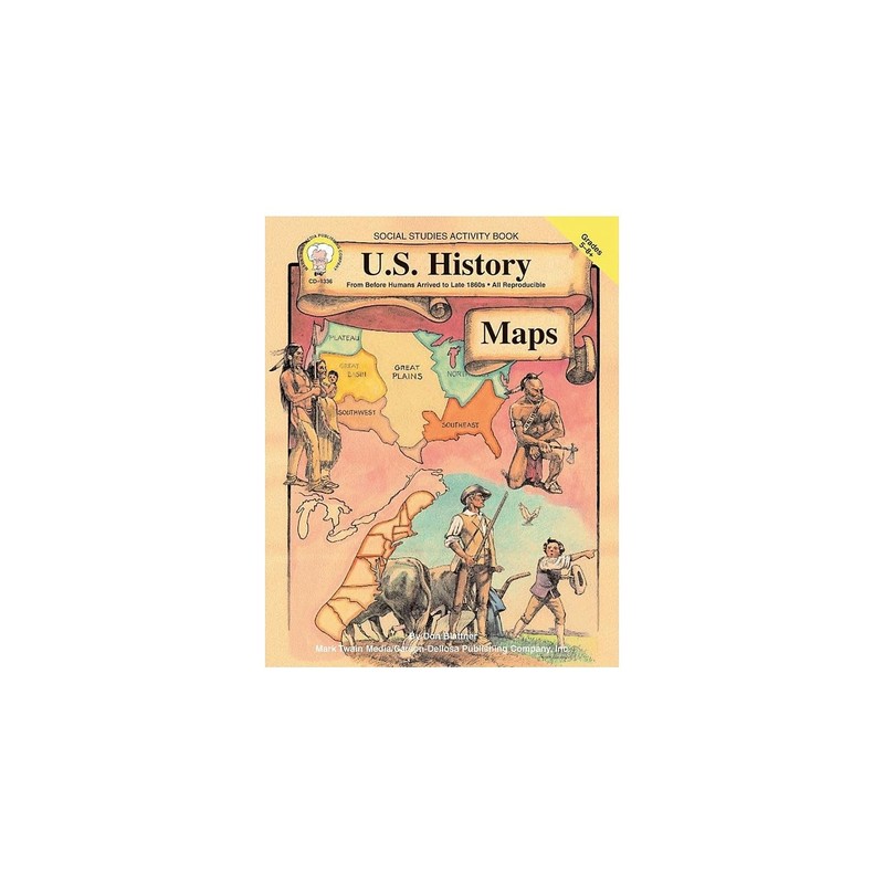 Mark Twain US History Book, Geography Workbook for Grades 5 and Up, United S…
