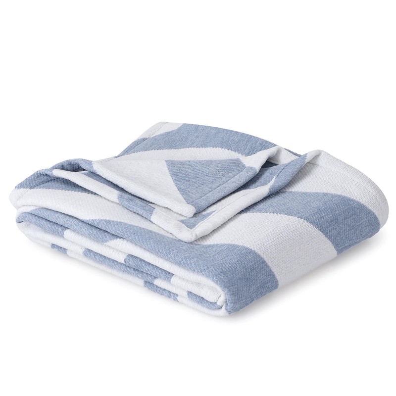 Better Homes & Gardens Jacquard Chenille Soft Throw Blanket, Blue Silver gallery