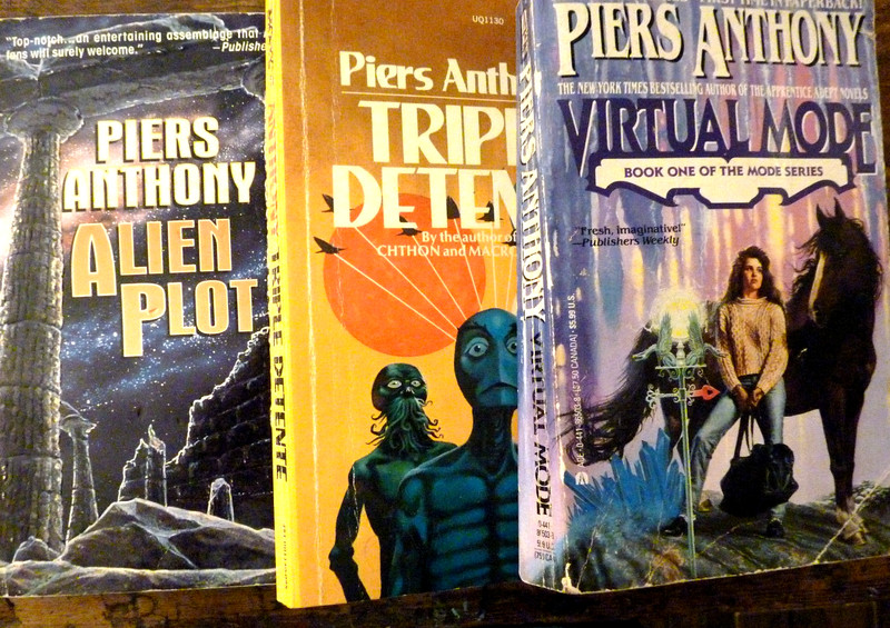 Lot of 3 Piers Anthony- Triple Detante, Alien Moon, Virtual Mode- SciFi Fantasy