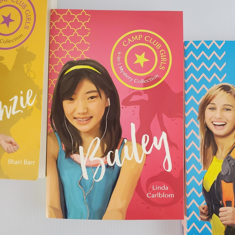 Lot of 3 Camp Club Girls 4 in 1 Mystery Books Kate Bailey McKenzie Christian gallery