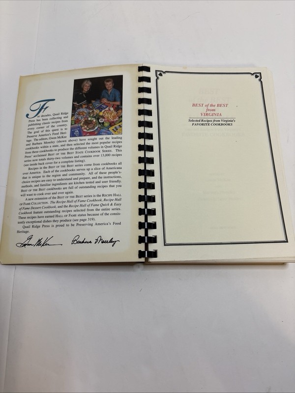 Best of the Best from Virginia Spiral Bound Cookbook 9th Printing 2001 gallery