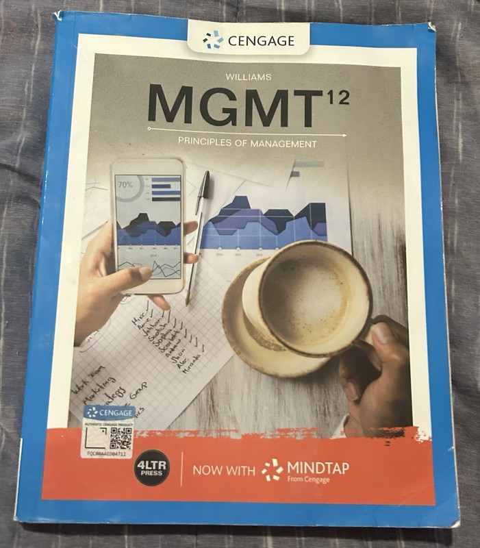 MGMT 12 Principles of Management – Paperback By Williams