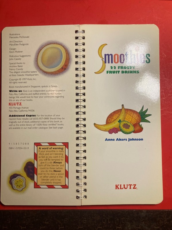 Smoothies (Klutz) - BEVERAGE RECIPES 16 PAGES Johnson, Anne Akers - gallery