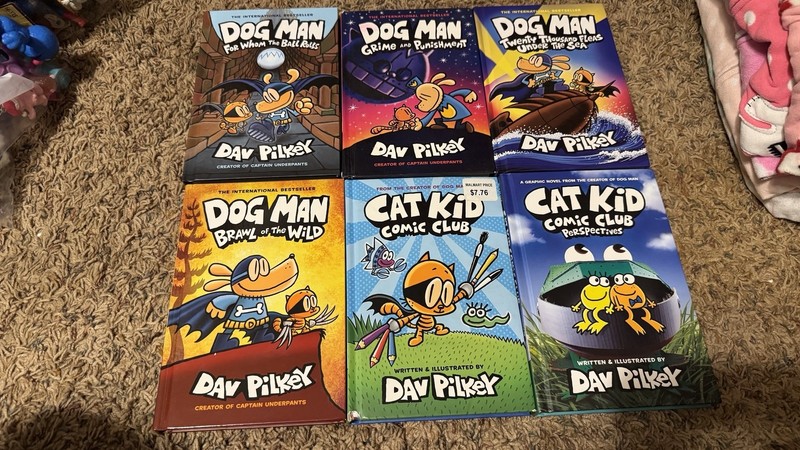 Dog Man & The Cat Kid Lot Collection – Creator of Captain Underpants (6 Books!)