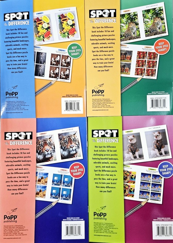 Bundle Of 4 Spot the Difference Puzzle Books Intermediate/ Challenging 2024 NEW! gallery