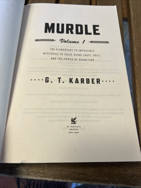 G. T. Karber Murdle Vol 1: 100 Logic & Deduction Mysteries Trade PB 2023 gallery