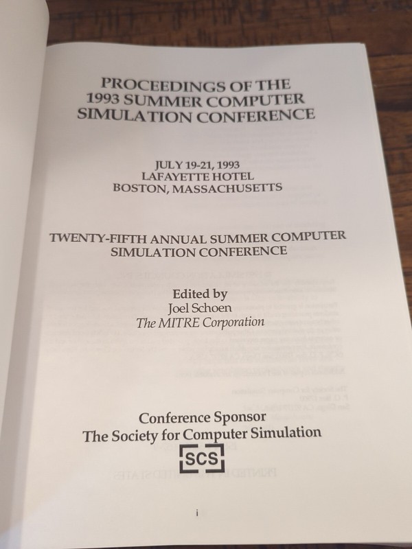Proceedings Of The 1993 Summer Computer Simulation Conference, Boston Mass. SCS gallery