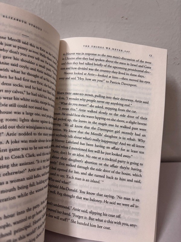 The Things We Never Say by Elizabeth Strout Paperback New Book usa stock gallery