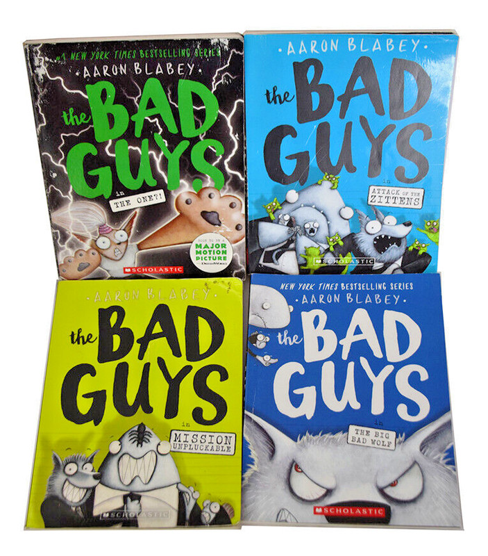 Lot of 4 The Bad Guys Books by Aaron Blabey ~ Includes #2, #4, #9, #12 in Series