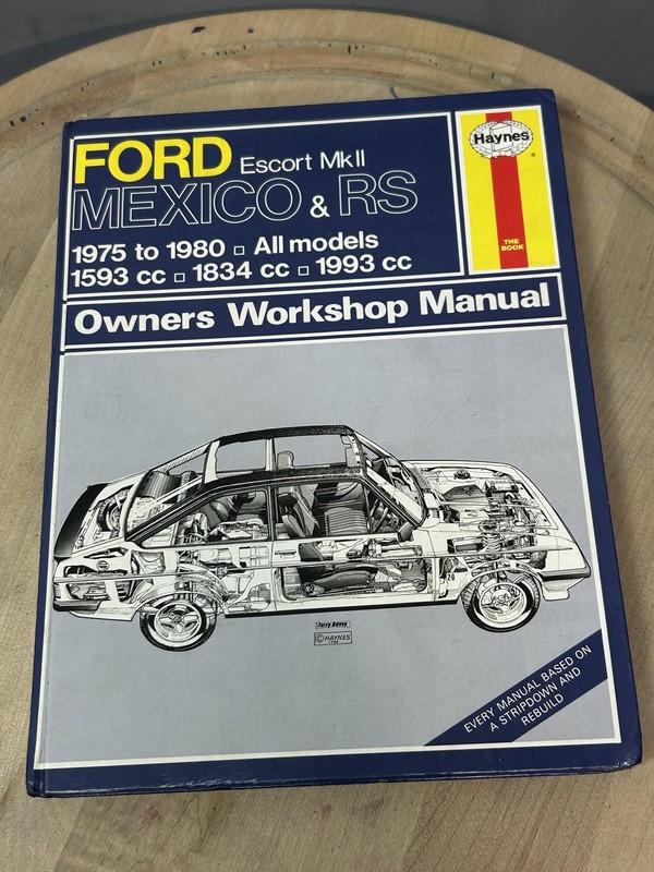 Vintage Haynes Ford Escort Mk2 Mexico RS Workshop Manual 1975-1980 Hardcover