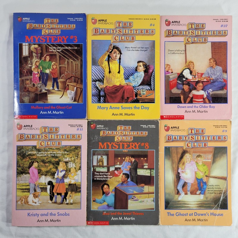 Baby-Sitters Club Book Lot 6 Paperbacks # 4 9 11 37 Mystery # 3 & 8 Ann Martin