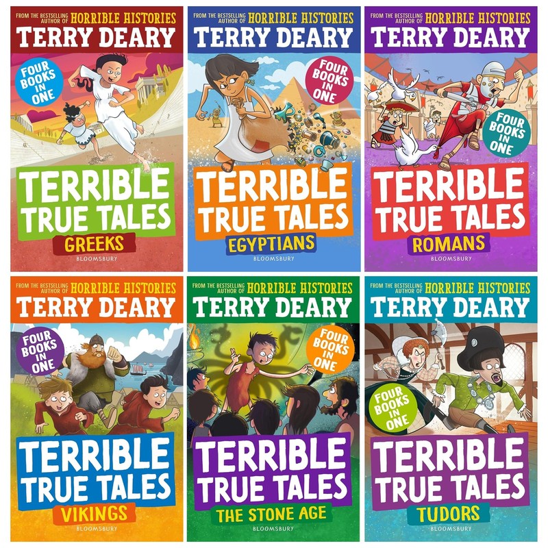 Terrible True Tales By Terry Deary: 6 Books (4 Books in 1) – Ages 7-9 – PB