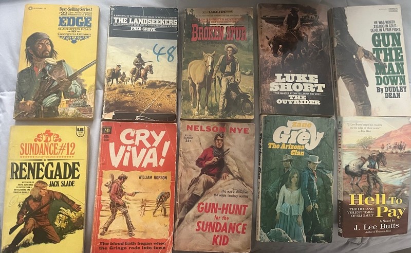 Lot of 10 Vintage Western Paperback Books Titles In Pics SH-7