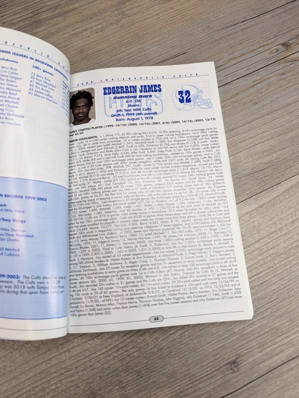 Indianapolis Colts NFL Football 2004 Media Guide Peyton Manning Edgerrin James gallery