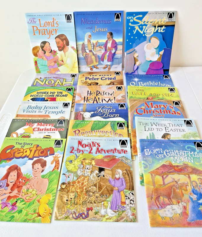 Lot of 18 ARCH books Learning Bible Stories Is Fun Religion for Children CLEAN