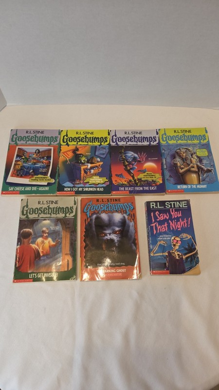 Vintage 90s Mixed Lot of 7 Scholastic Printing Goosebumps Books R.L. Stine