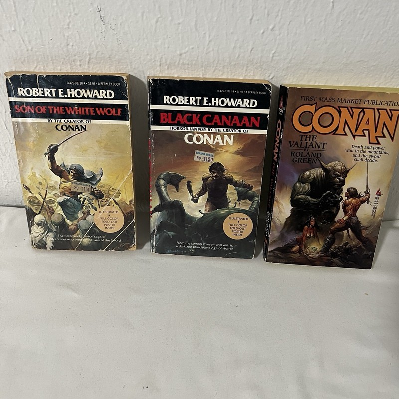 Conan Bundle (3) Vintage Books by Robert E Howard Black Canaan, Etc., Paperback
