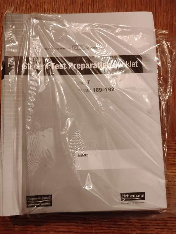 Fountas & Pinnell Student Test Preparation Booklet GOLD Lessons 189-192