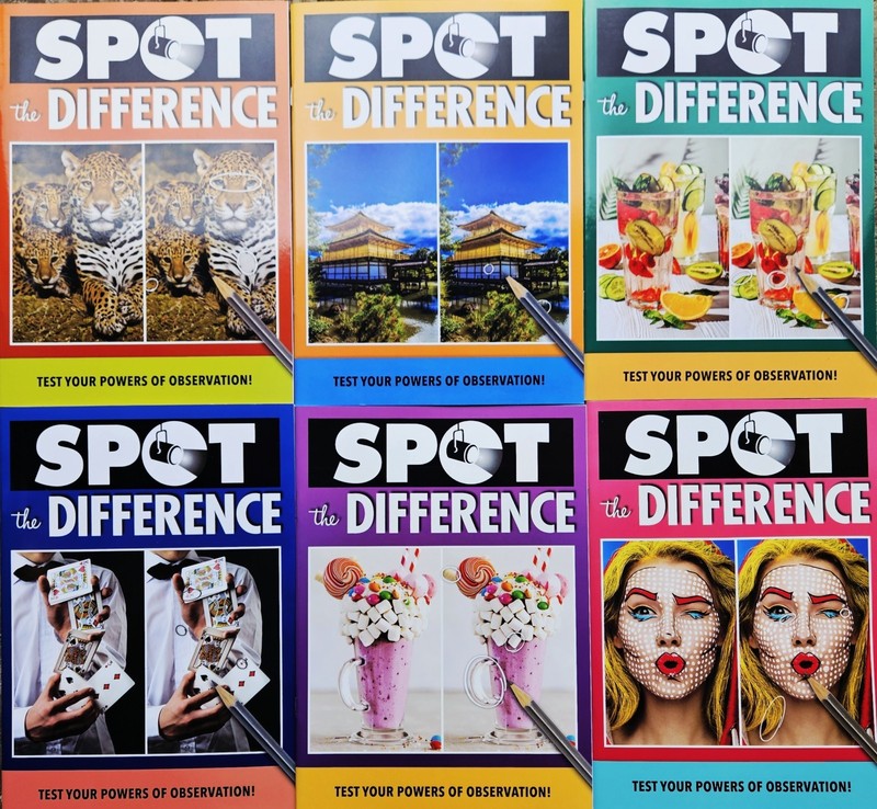 NEW LOT of 6 SPOT THE DIFFERENCE Advanced Challenging Adult Activity Books