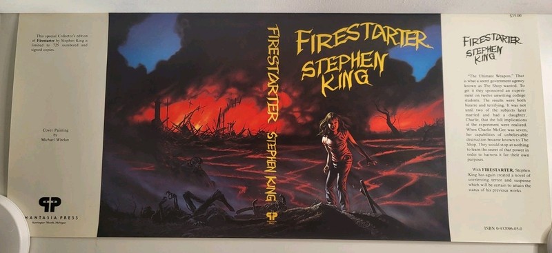 Firestarter By Stephen King Phantasia Press Dust Jacket By Michael Whelan RARE gallery