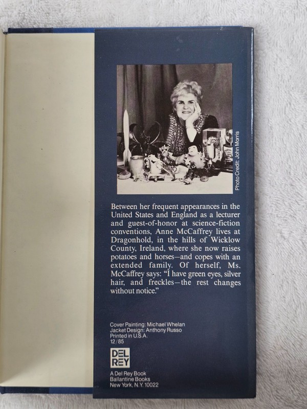 Killashandra by Anne McCaffrey 1st Edition 1st printing 1985- HC/DJ Whelan Cover gallery